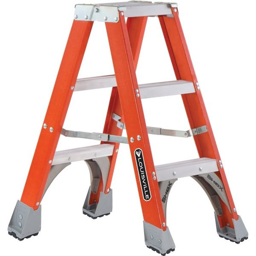 Louisville Ladder Fm1500 3 Ft. 300 Lb. Fiberglass 2-Step Twin Step Ladder