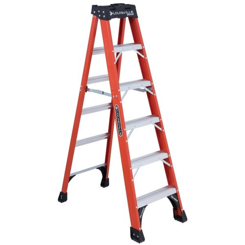 Louisville Ladder Fs1400hd 6 Ft. 375 Lb. 5-Step Fiberglass Step Ladder