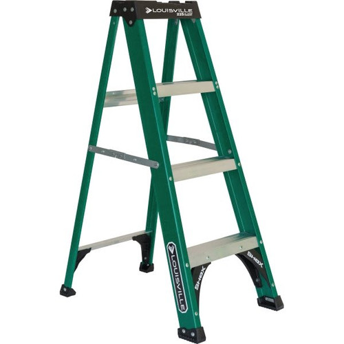 Louisville Ladder Fs4000 4 Ft. 225 Lb. 3-Step Fiberglass Step Ladder