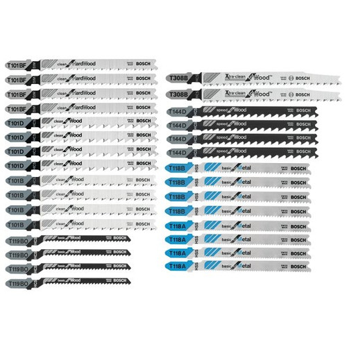 Bosch Shank 30 Pc Wood/Metal Jigsaw Set In Plastic Tube