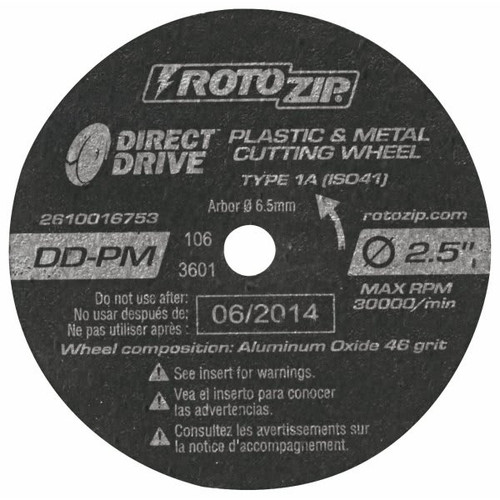 Rotozip Dd-Pm5 Plastic & Metal Direct Drive Cut-Off Wheels, Package Of 10