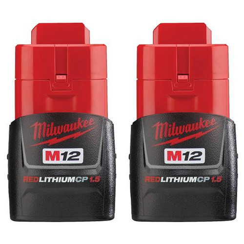 Milwaukee M12 12v 1.5 Ah Lithium-Ion COMPACT Battery 2-Pack