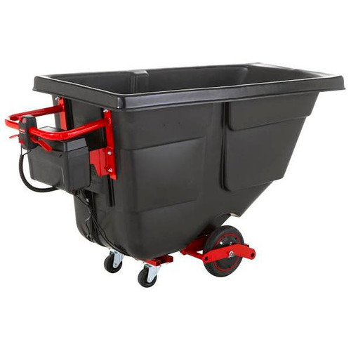 Rubbermaid Commercial Motorized Rotomolded Tilt Truck, 1/2 Cu. Yd. (Black)