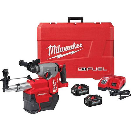 Milwaukee M18 Fuel 18v Lithium-Ion 1" Brushless Cordless Sds-Plus Rotary Hammer/Dust Extractor Kit With Batteries