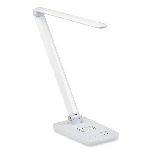 Safco Vamp Led Wireless Charging Lamp, Multi-Pivot Neck, 16.75" High, White