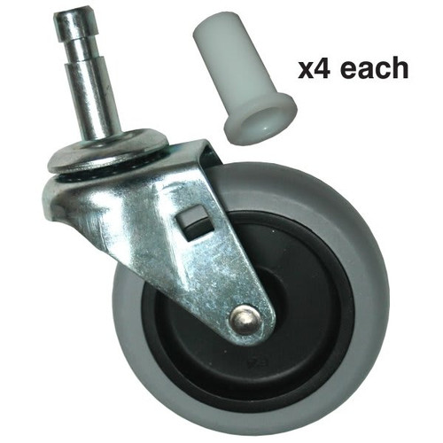 Rubbermaid Commercial Commercial 3in Swivel Stem Caster Kit With Insert
