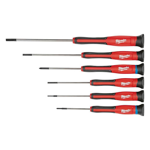 Milwaukee 6-Piece Steel Screwdriver Set With Case, Including Phillips And Slotted