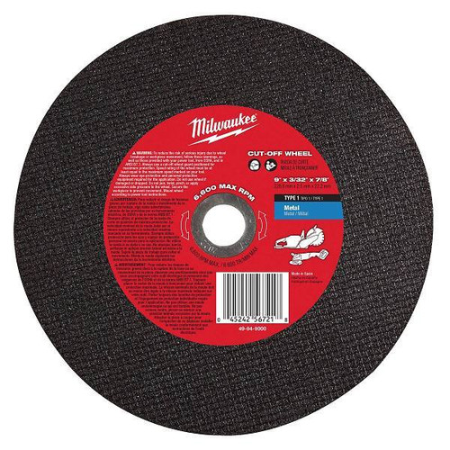 Milwaukee 9 X 3/32 X 7/8 Type 1 Metal Cut-Off Wheel