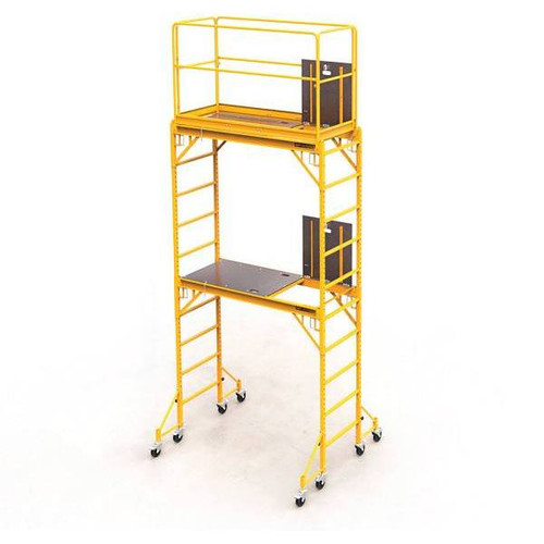 Metaltech 1000 Lbs. Capacity 2-Story Rolling Scaffold Outriggers And Guard Rail