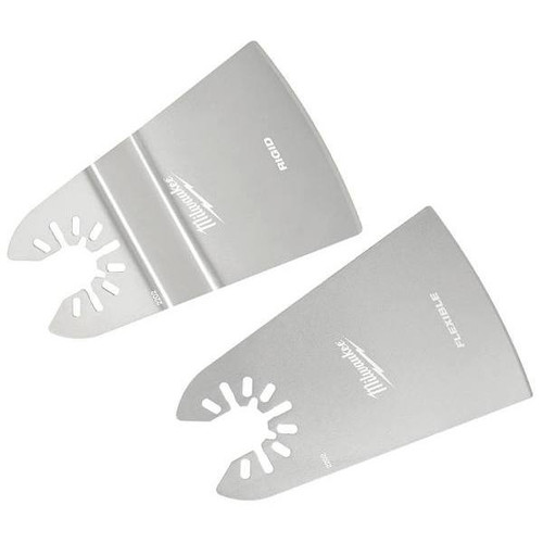 Milwaukee Open-Lok 2" Stainless Steel Universal Fit Rigid/Flex Scraper Multi-Tool Oscillating Blade, 2-Pack