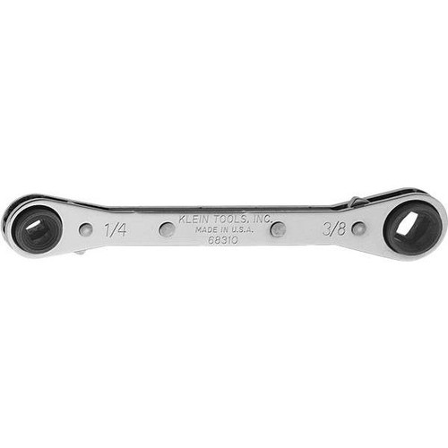 Klein Tools 3/16 In. & 5/16 In. Square X 1/4 In. & 3/8 In. Square Ratcheting Refrigeration Wrench