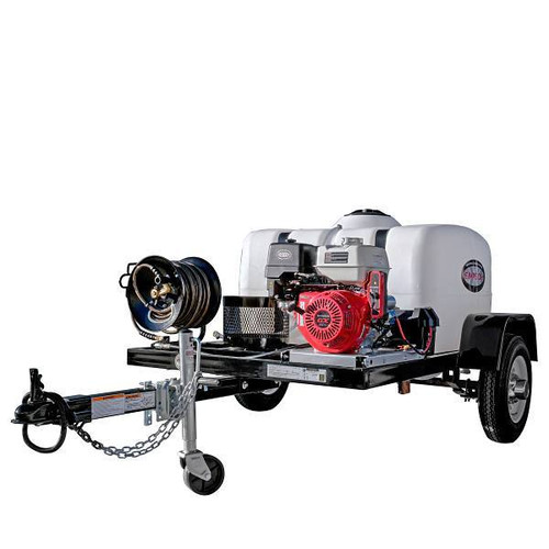 Simpson 4200 Psi Cold Water Gas Pressure Washer Trailer W/ Honda Gx390 Engine