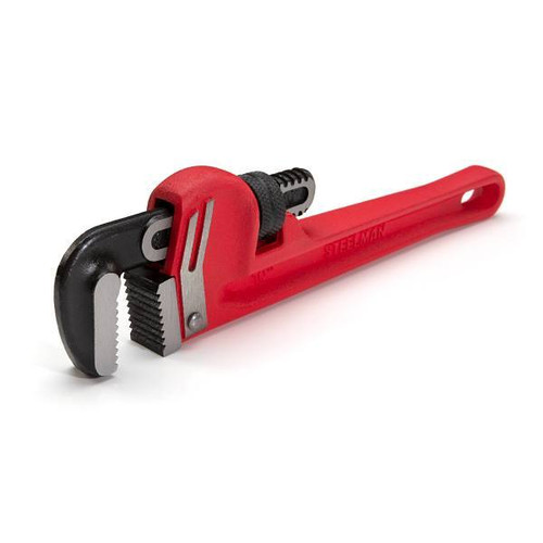 Steelman 10-Inch Heavy-Duty Cast Iron Straight Handle Pipe Wrench 60883