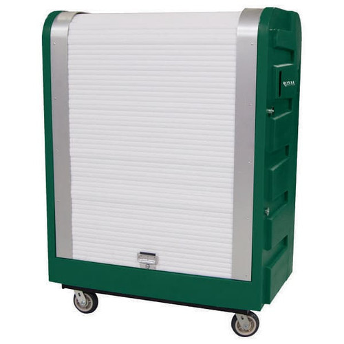Royal Basket Trucks Tambour Poly Truck 48cf Green Full Swivel