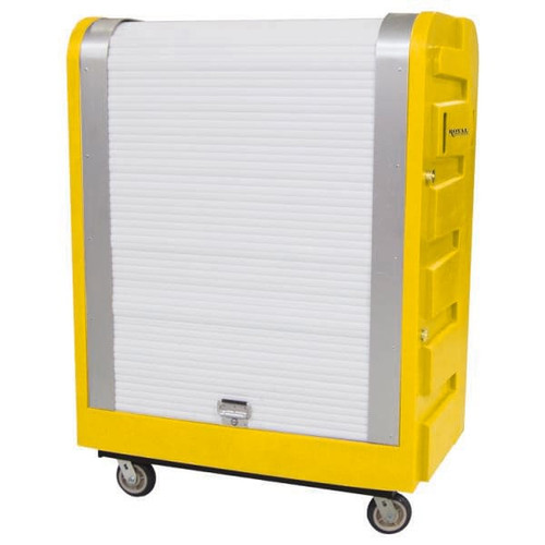 Royal Basket Trucks Tambour Poly Truck 48cf Yellow Full Swivel