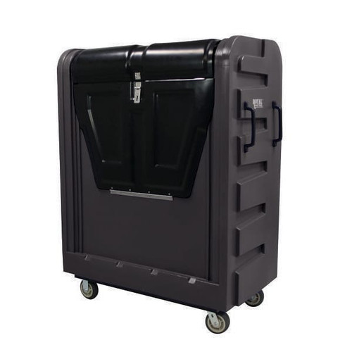 Royal Basket Trucks Bulk Security Poly Truck 48cf Black 2 Fixed, 2 Swivel