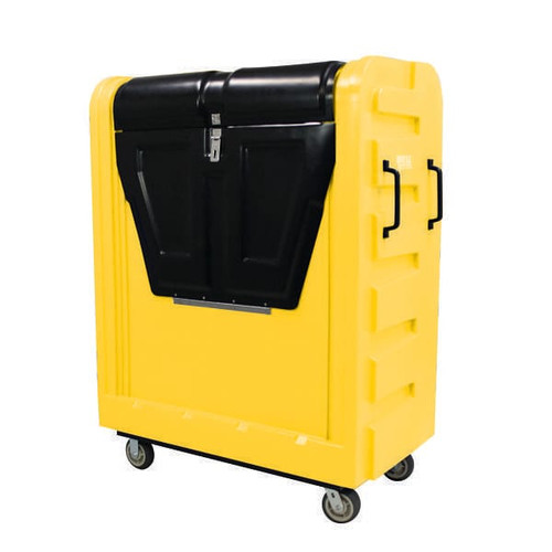 Royal Basket Trucks Bulk Security Poly Truck 48cf Yellow 2 Fixed, 2 Swivel