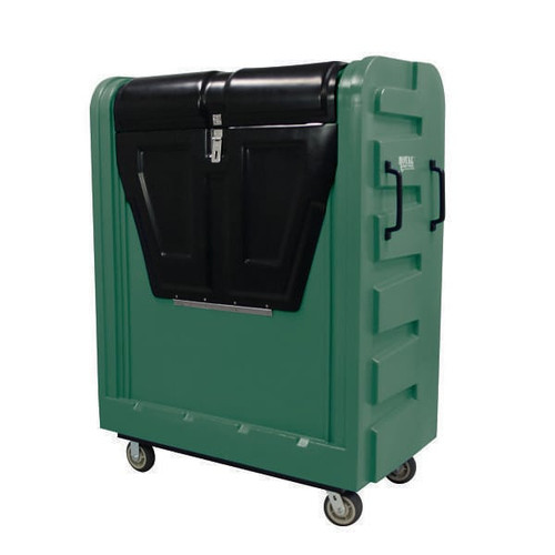Royal Basket Trucks Bulk Security Poly Truck 48cf Green Full Swivel