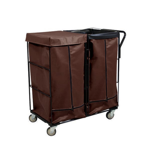 Royal Basket Trucks Linen Cart 41cf Brown 2 Fixed, 2 Swivel