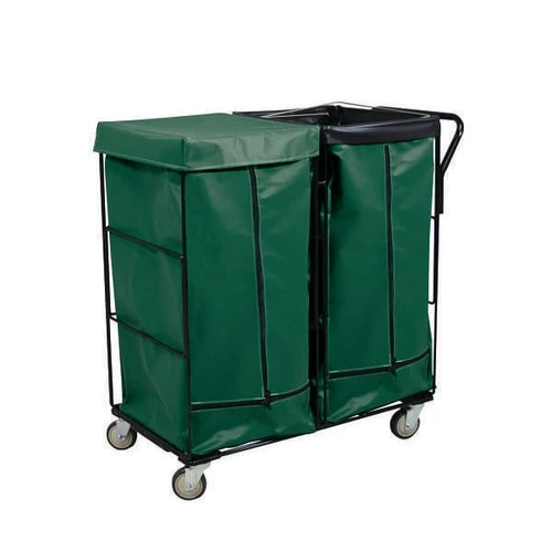 Royal Basket Trucks Linen Cart 41cf Green 2 Fixed, 2 Swivel