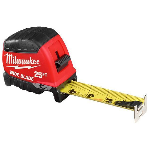 Milwaukee Wide Blade Tape Measure, 25 Ft
