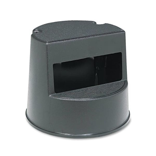 Rubbermaid Commercial Rolling Curved Step Stool With Retracting Casters (Black)