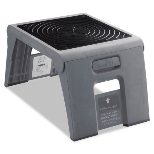 Cramer Folding Step Stool, 300lb Cap, 14w X 11 1/4d X 9 3/4h, Slate