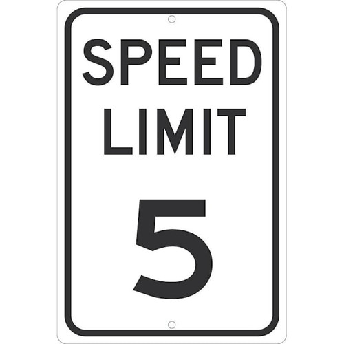 Accuform Traffic Sign Speed Limit 5 18" X 12" Engineer Grade Reflective Aluminum