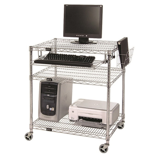 Quantum Storage Systems Computer/Lan Workstation 30"W X 24"D X 37"H Chrome