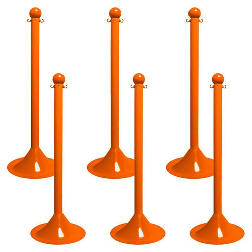 Mr. Chain Safety Orange Stanchion Package Of 6