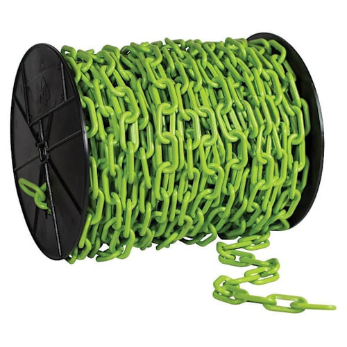 Mr. Chain 2" X 125 Safety Green Biodegradable Plastic Safety Chain - Reel
