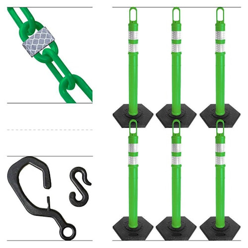 Mr. Chain Green Delineator Reflective Chain Kit Package Of 6
