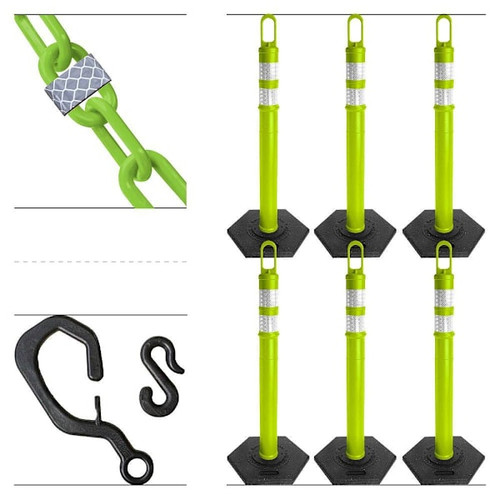 Mr. Chain Safety Green Delineator Reflective Chain Kit Package Of 6