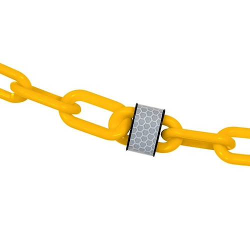Mr. Chain 2" X 25 Traffic Yellow Reflective Plastic Safety Chain