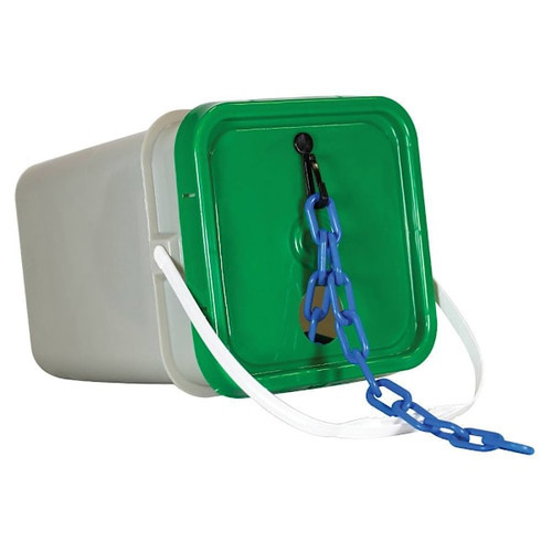 Mr. Chain 2" X 160 Blue Biodegradable Plastic Safety Chain - Pail