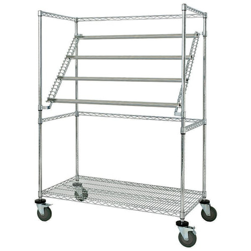 Quantum Storage Systems Cascading Sterile Wrap Cart, Chrome, 24" X 48" X 69"