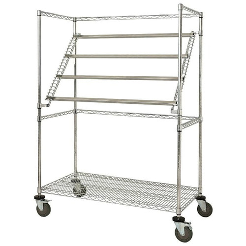 Quantum Storage Systems Cascading Sterile Wrap Cart, Chrome, 24" X 60" X 69"