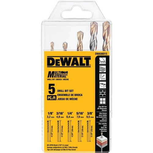 Dewalt Multi-Material Drill Bit Set, 5 Piece
