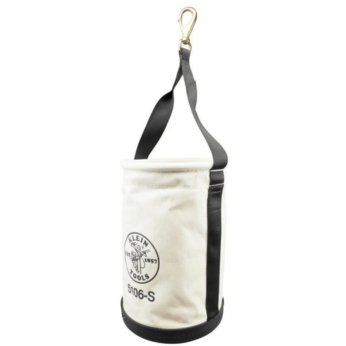 Klein Tools Beige Canvas Straight Wall Bucket 14" With Swivel Snap