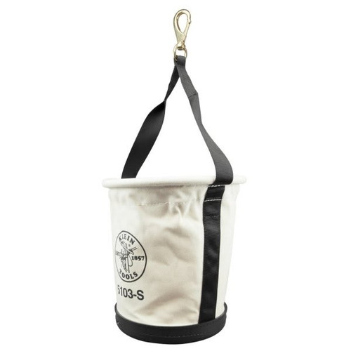 Klein Tools Beige Canvas Heavy-Duty Tapered Wall Bucket 12"