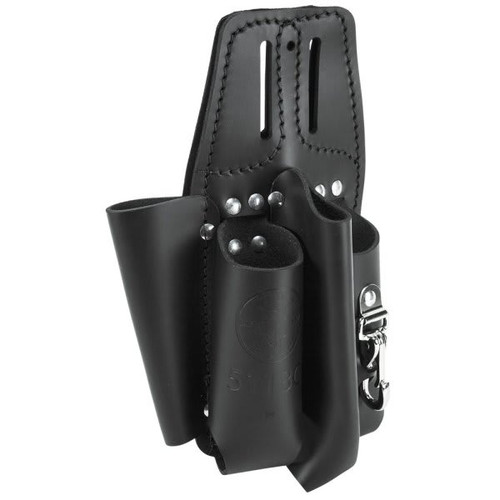 Klein Tools Black Leather 4-Pocket Tool Pouch 11" For Belt