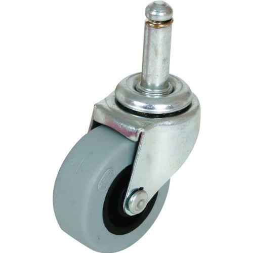 Shepherd 2" Gray Non-Marking Rubber Swivel Caster- Friction Ring Stem