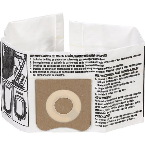 Ridgid High-Efficiency Dust Bag Filters For 4-5 Gallon Vacuums - Package Of 2