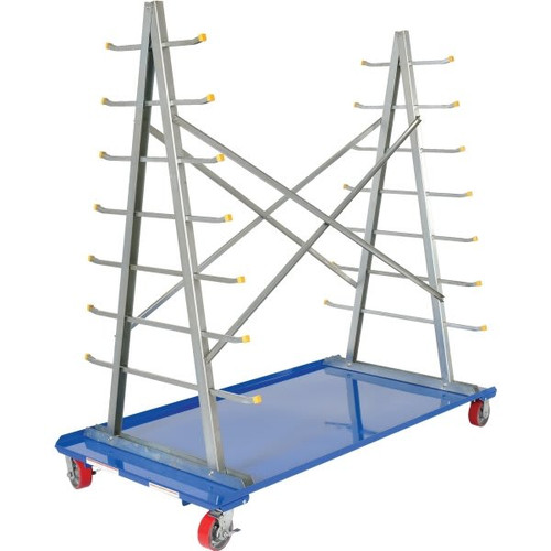 Vestil Blue A-Frame Cart 36 X 72" With Storage Rack