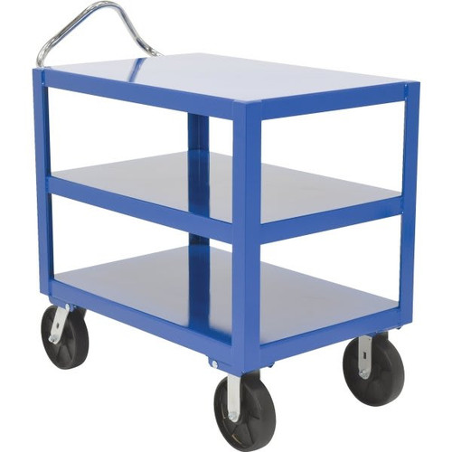 Vestil Blue 3-Shelf Ergo Handle Extra Heavy-Duty Steel Cart 24 X 36"