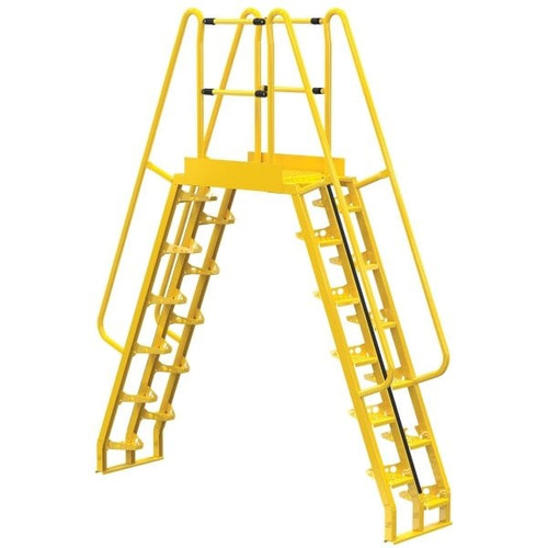 Vestil Yellow Steel 12-Step Alternating Crossover Ladder 103 X 127"