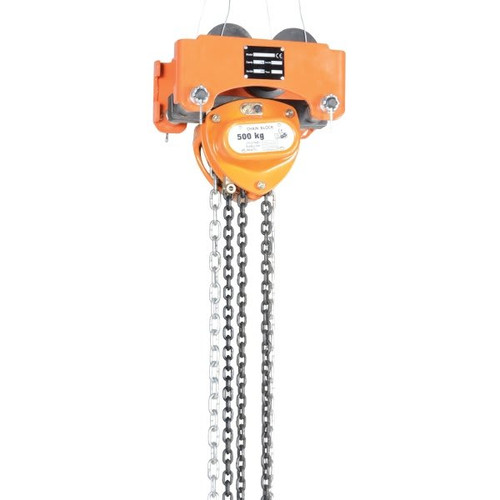 Vestil 1000 Lb Capacity Low Headroom Combination Chain Hoist And Trolley Push