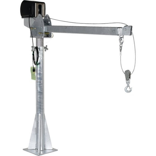 Vestil 2000 Lb Capacity Galvanized 115 Volt Ac Power Lift Jib Crane 4'-7'