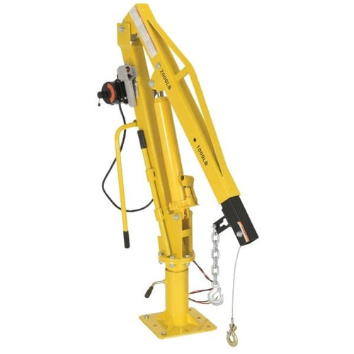Vestil 2000 Lb Capacity Yellow 12 Volt Dc Winch Operated Truck Jib Crane