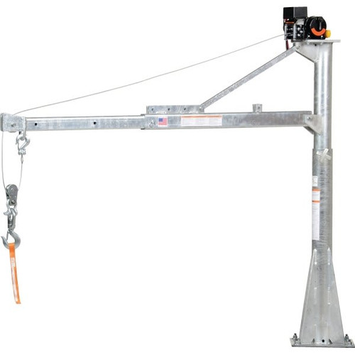 Vestil 1500 Lb Capacity Galvanized 12 Volt Ac Power Lift Jib Crane